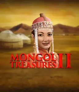 Discover the captivating heritage of Mongolia with Mongol Treasures 2 slot by Endorphina, showcasing a beautiful Mongolian woman clothed in traditional attire against a golden Mongolian steppe backdrop. This image captures the beauty of Mongolian history, delivering a memorable gaming experience. 